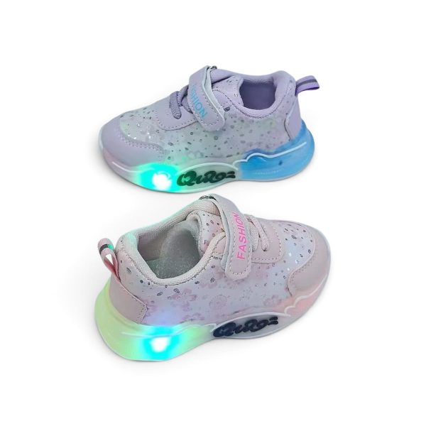 Toddler Floral Glitter LED Sneakers