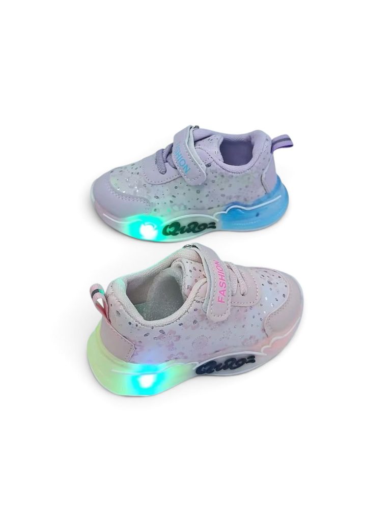 Toddler Floral Glitter LED Sneakers
