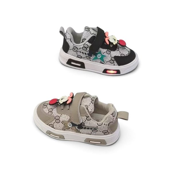 Toddler Monogram Print LED Sneakers
