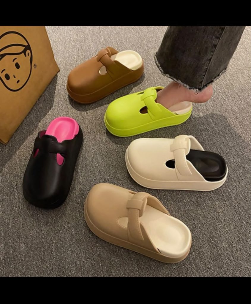 Women's Platform Mule Clogs with T-Strap